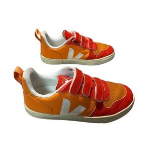 VEJA Kids Recife Esplar  Logo Sneakers Red Orange Size 4 US 3 Straps